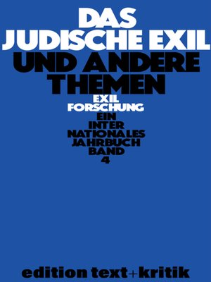 cover image of Das jüdische Exil und andere Themen
